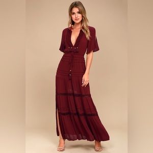Lulu's Burgundy Maxi Dress